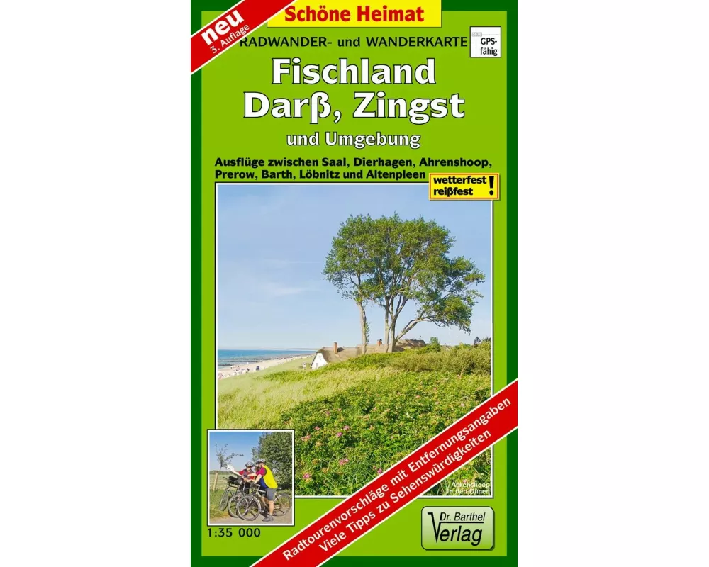 Fischland, Darß, Zingst und Umgebung Radwander- und Wanderkarte 1 : 35 000