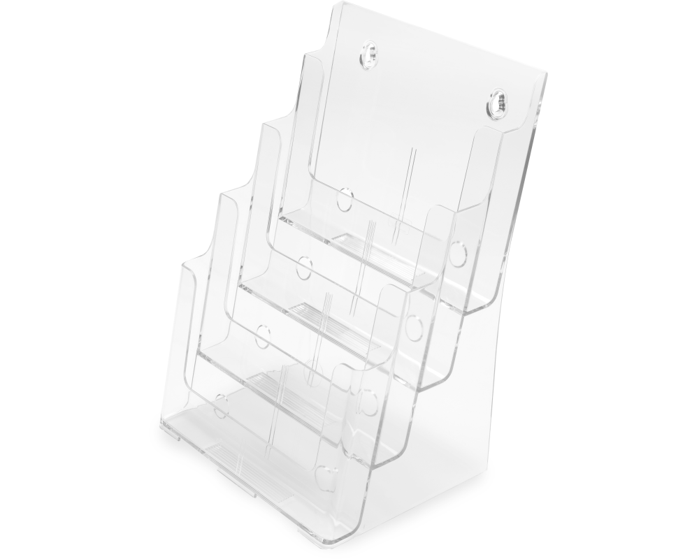 DEFLECTO Prospekthalter Docuholder A4 77441 hoch, 4 Fächer
