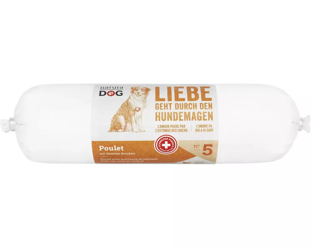 naturaDog Nassfutter Poulet mit Gemüse Brocken, 400 g