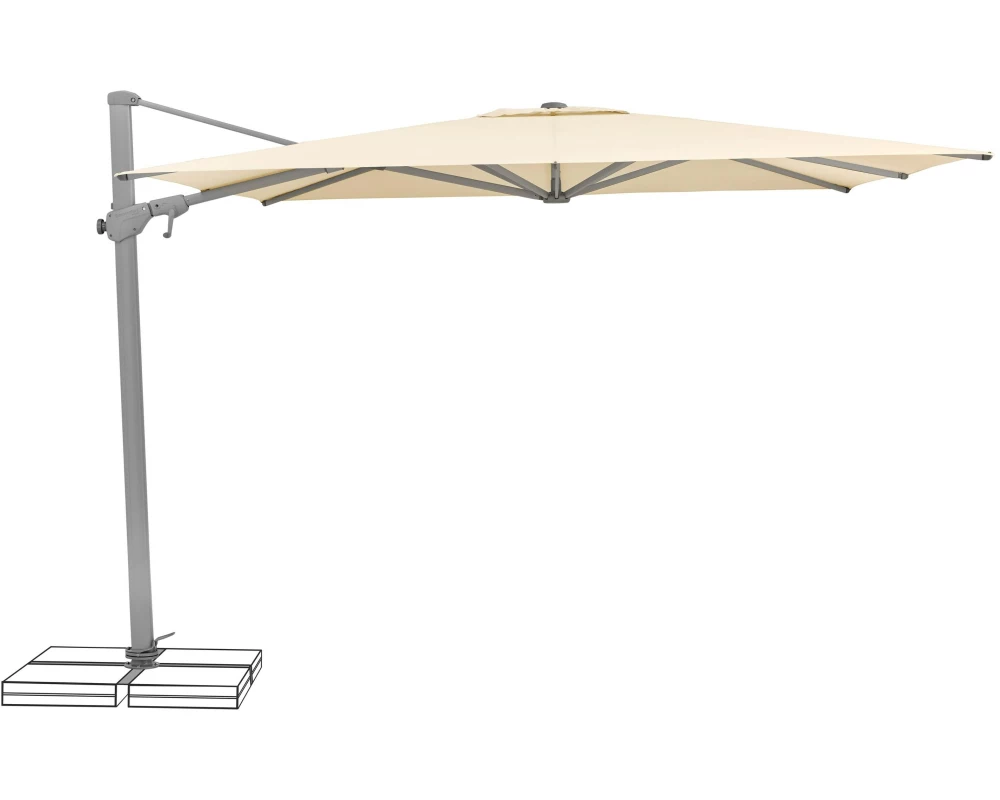 Suncomfort by Glatz Sonnenschirm Varioflex, 300 x 300 cm, Hellbeige