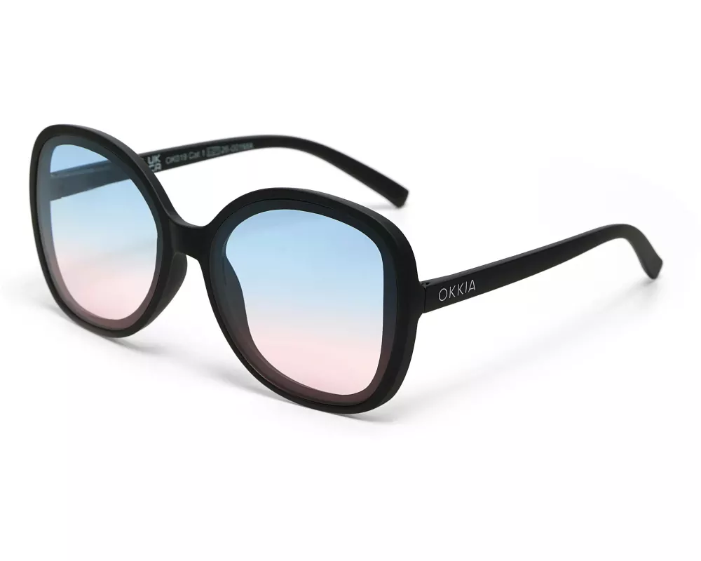 OKKIA Sonnenbrille Anna Black, Blue Pink Lens