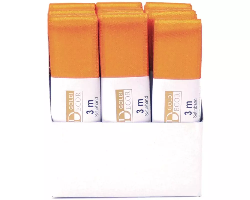 GOLDINA Satinband 25 mm x 3 m, Orange, 1 Stück
