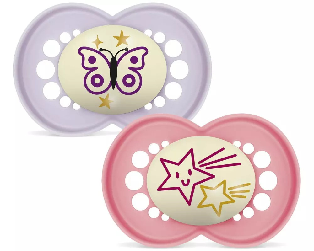 MAM Nuggi Original Night, 2 Stück 16-36m, Girl