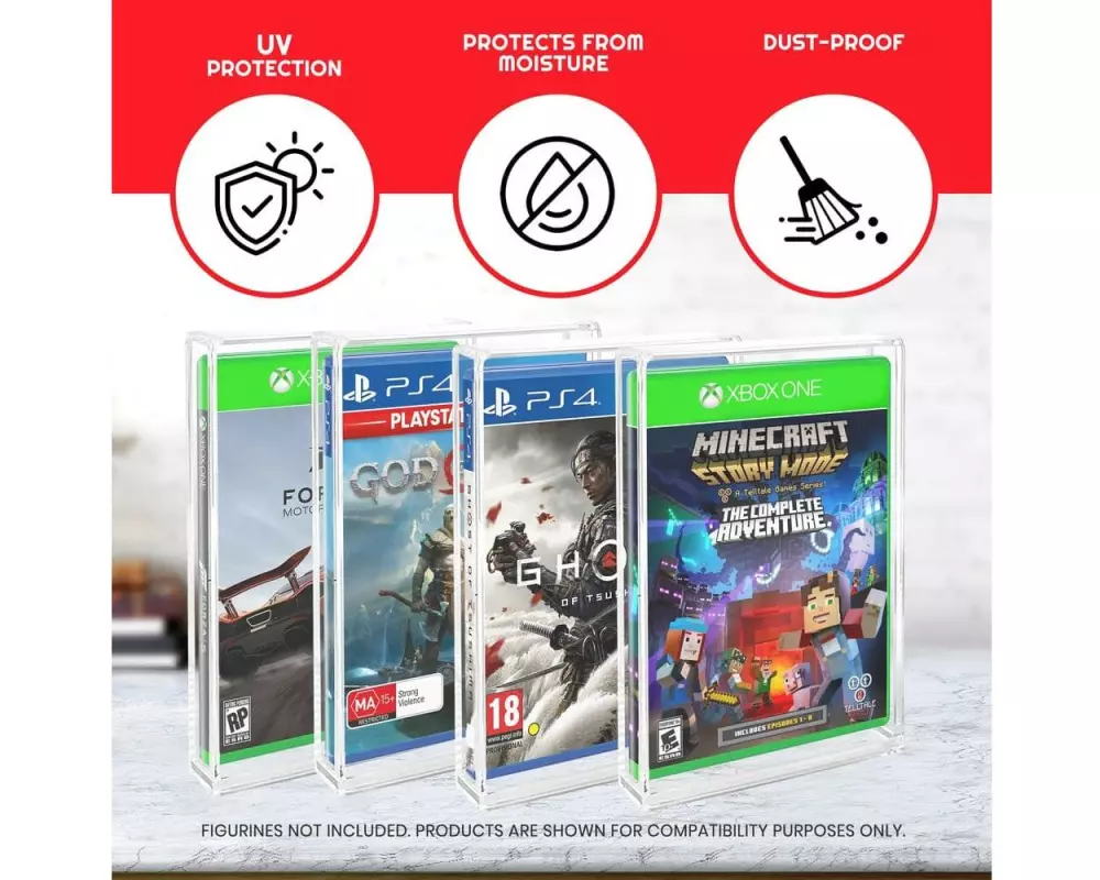 EvoRetro Acryl Box 2er-Pack für PS3 PS4 Blu-Ray Xbox One