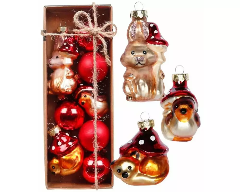 Holly & Jolly Weihnachtskugel 8 Stück, 3.5-7 cm