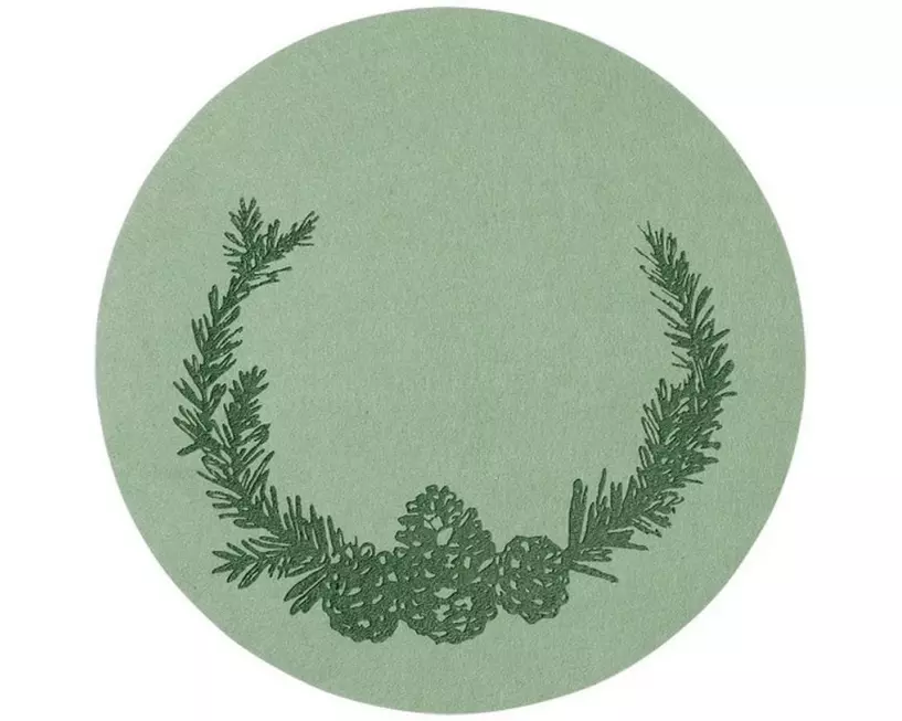 INGES CHRISTMAS DECOR Tischset rund 38 cm, Grün, 1 Stück