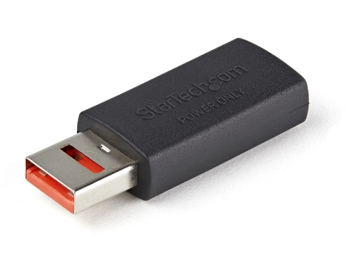 StarTech.com Secure Charging USB Data Blocker Adapter, Male/Female USB-A Data Blocking Charge/Power-Only Charging Adapter for Phone/Tablet