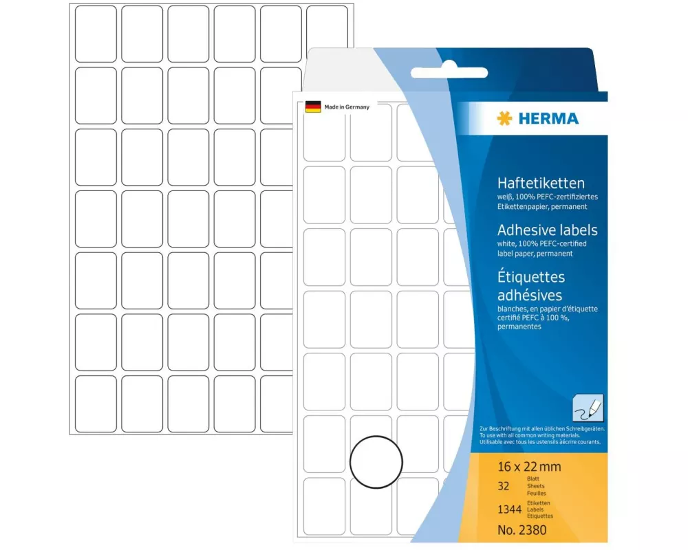HERMA Universal-Etiketten 1.6 x 2.2 cm, 1344 Etiketten