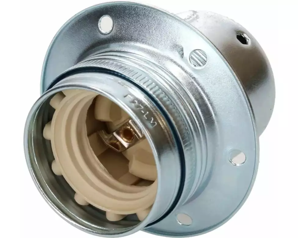 Max Hauri Lampenfassung E27 Randmantel Chrom, M10 x 1