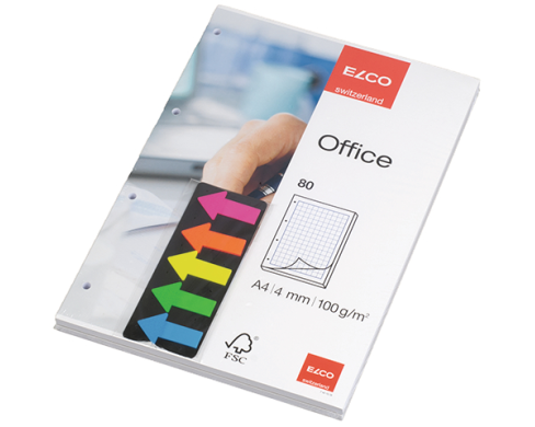 ELCO Ringbuchblock FSC weiss A4 2x 74415.17.1 inkl. Haftnotiz, 100g 80 Blatt