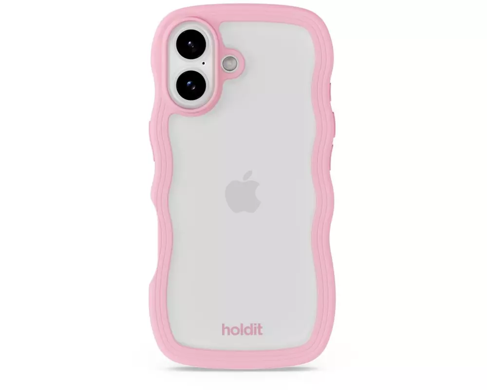 Holdit Back Cover Wavy iPhone 17 Transparent/Pink