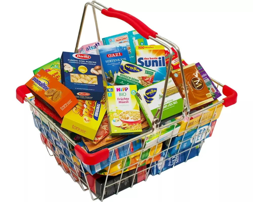 Sombo Spiel-Lebensmittel Metallkorb gefüllt