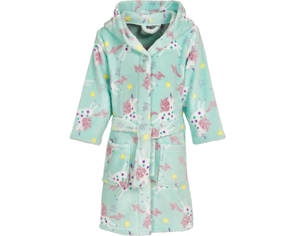 Playshoes Fleece-Bademantel Einhorn Mint Gr. 134/140