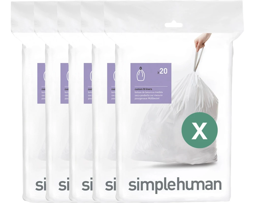 Simplehuman Müllbeutel Code X, 80 l, 5 x 20 Stück