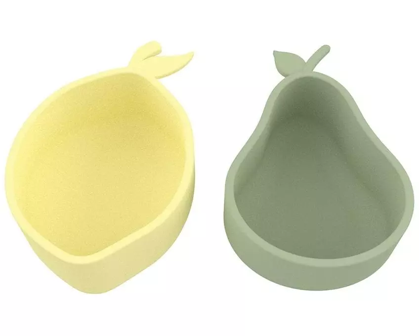 OYOY Kinderschüssel Zitrone & Birne 2 Stück, Gelb/Grün