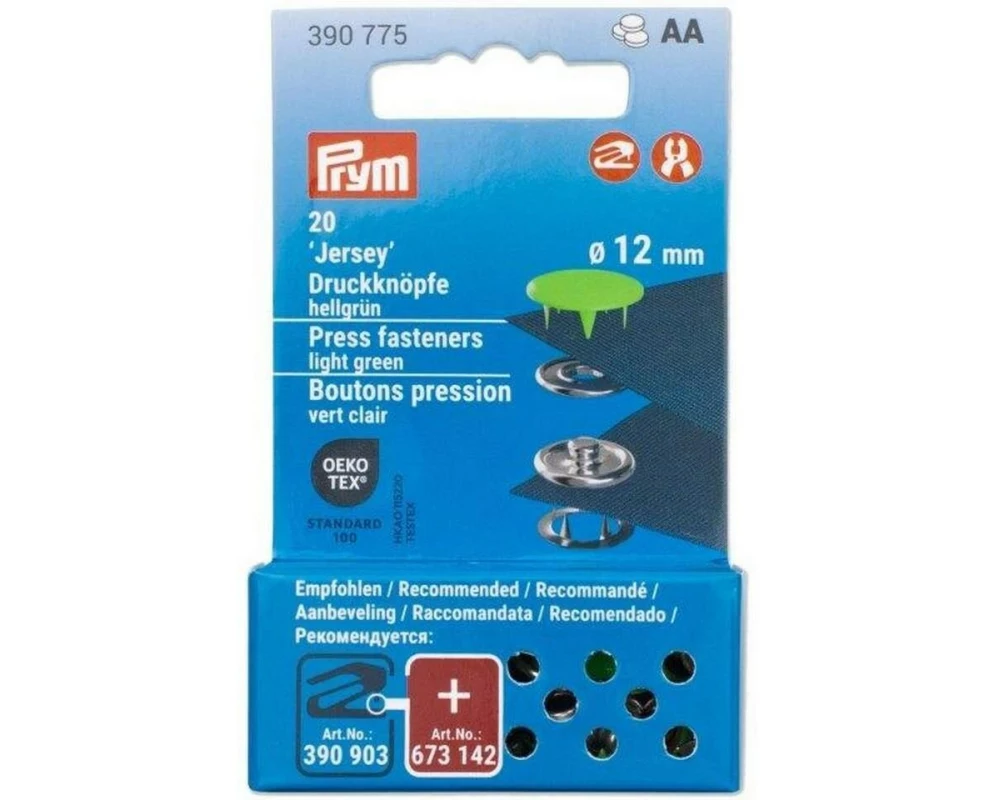 Prym Druckknöpfe Jersey 12 mm, Hellgrün