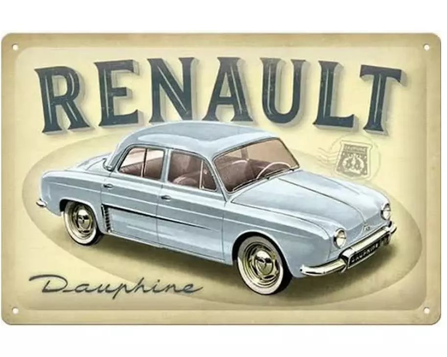 Nostalgic Art Schild Renault Dauphine Beige