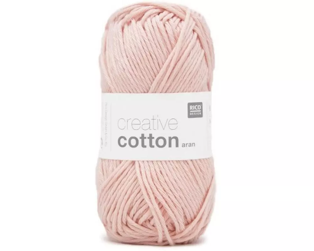 Rico Design Wolle Creative Cotton Aran 50 g, Pastellrosa