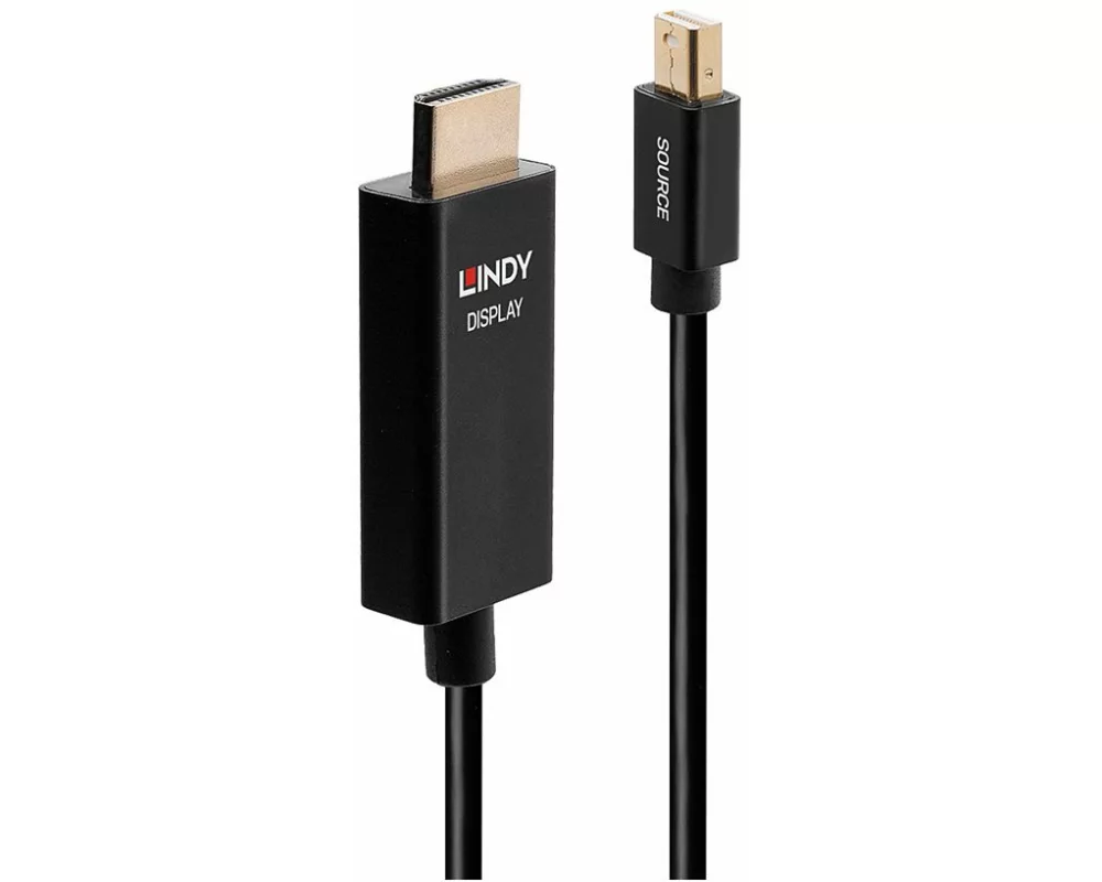 LINDY 2m Active Mini DisplayPort to HDMI, Adapter Cable, with HDR