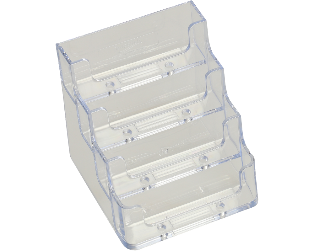 BOOFFICE Visitenkarten-Aufsteller TC 4703 transparent, 4 Fächer, quer