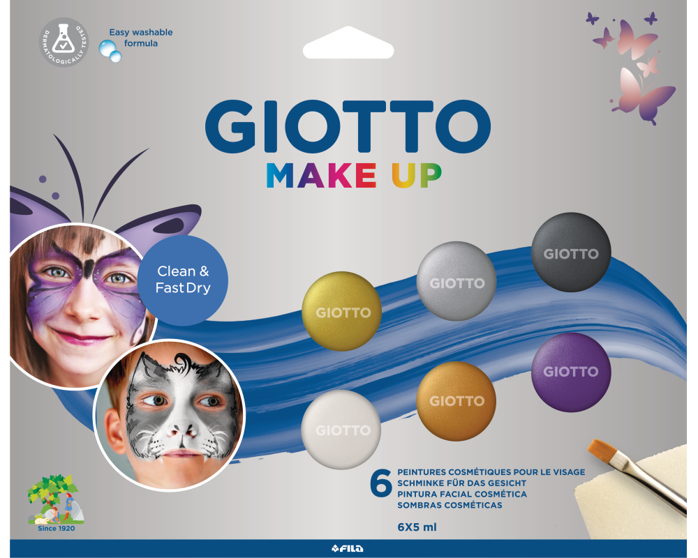 GIOTTO Schminkfarben Make-Up F476500 Metallic Colours 5ml 6 Stück