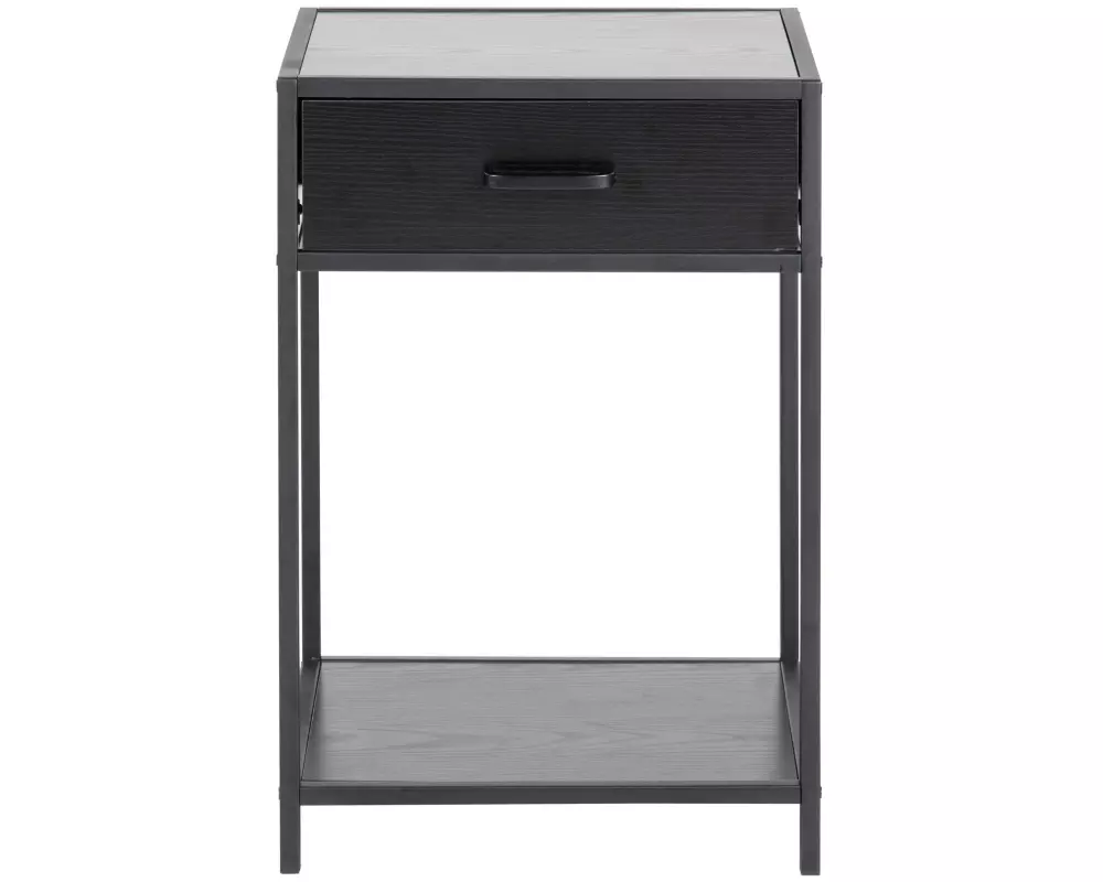 AC Design Nachttisch Seaford 42 x 35 x 63 cm, Schwarz