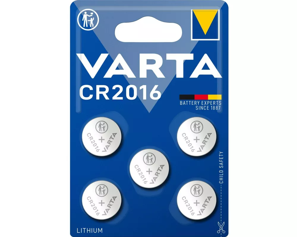 Varta Knopfzelle CR2016 , 5 Stück
