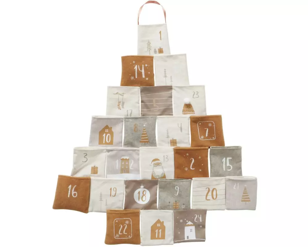 Boltze Adventskalender Halmstad Weiss/Braun/Grau