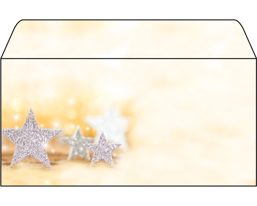 Sigel Weihnachtsumschlag, Glitter Stars