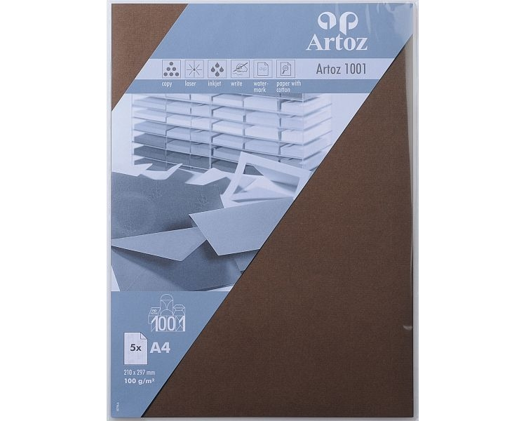 ARTOZ Papier 1001 A4 107796146 100g, braun 5 Blatt