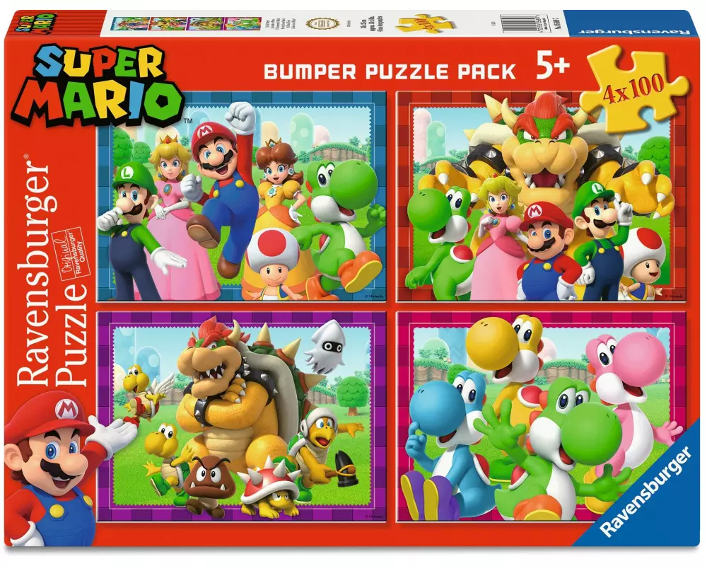 Ravensburger Kinderpuzzle Super Mario 4x 100 Teile