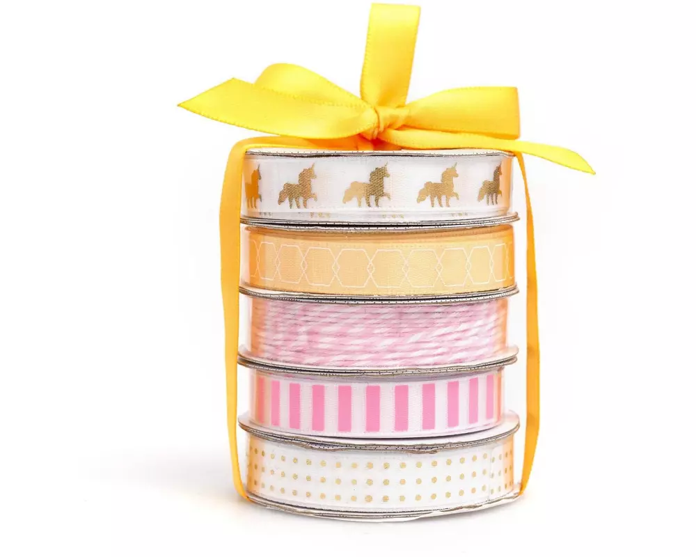 American Crafts Geschenkband Unicorn 5er Set