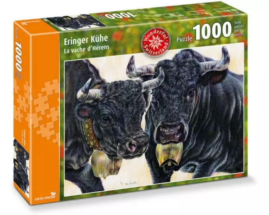 Carta.Media Puzzle mit 1000 Teilen Eringer Kühe