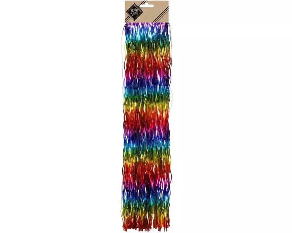 Holly & Jolly Lametta gewellt 50 cm, Regenbogen