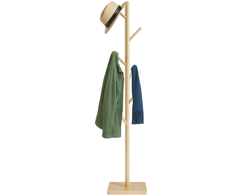 relaxdays Garderobenständer Bambus Hellbraun