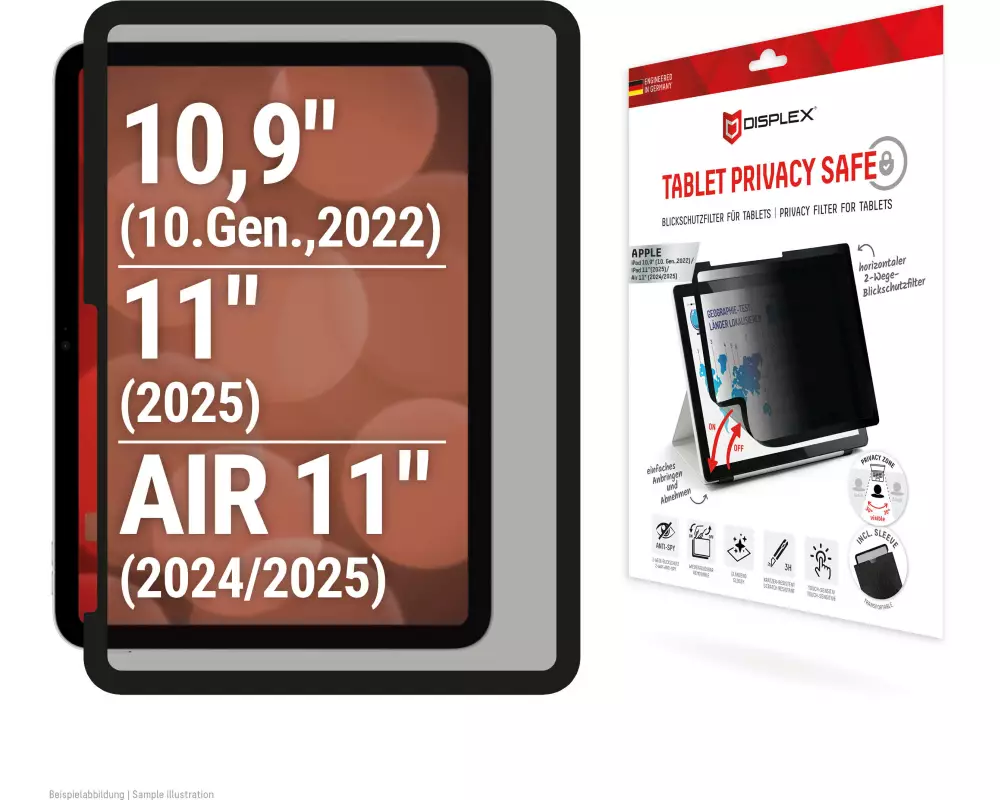 Displex 01983 Tablet-Bildschirmschutz Datenschutz-Bildschirmschutz Apple 1 Stück(e)