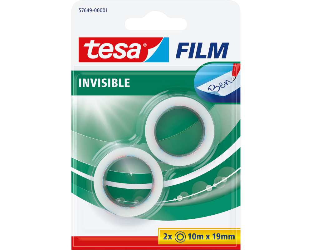 TESA Tesafilm 19mmx10m 57649-00001 invisible 2 Rollen