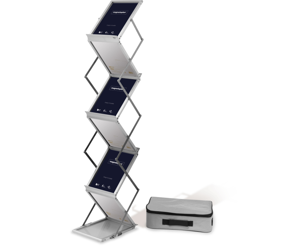 DEFLECTO Prospektständer A4, hoch 36100 6 Fächer, klappbar