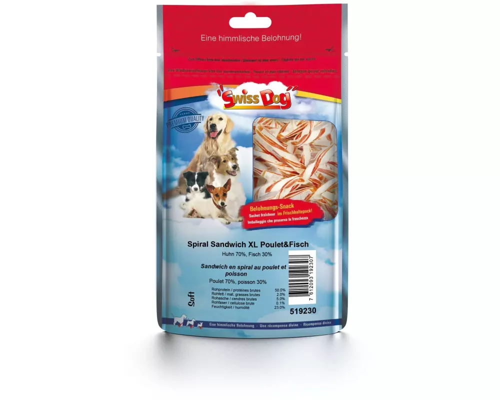 SwissDog Leckerli Spiral Sandwich XL Chicken & Fish 100 g