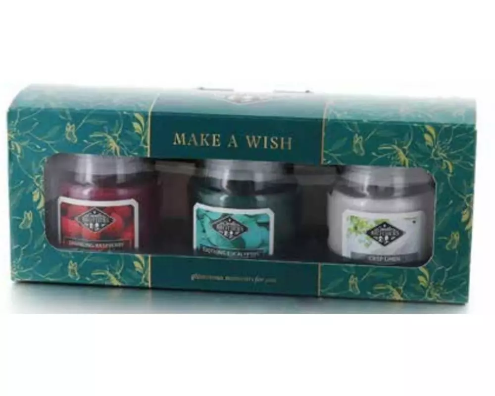 balthasar Duftkerzen-Set Make a Wish Rot/Grün/Weiss, 3 Stück