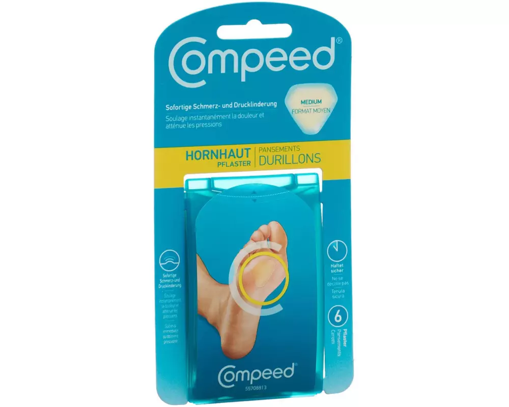 Compeed Hornhautpflaster Medium 4.5 cm x 4.4 cm 6 Stück