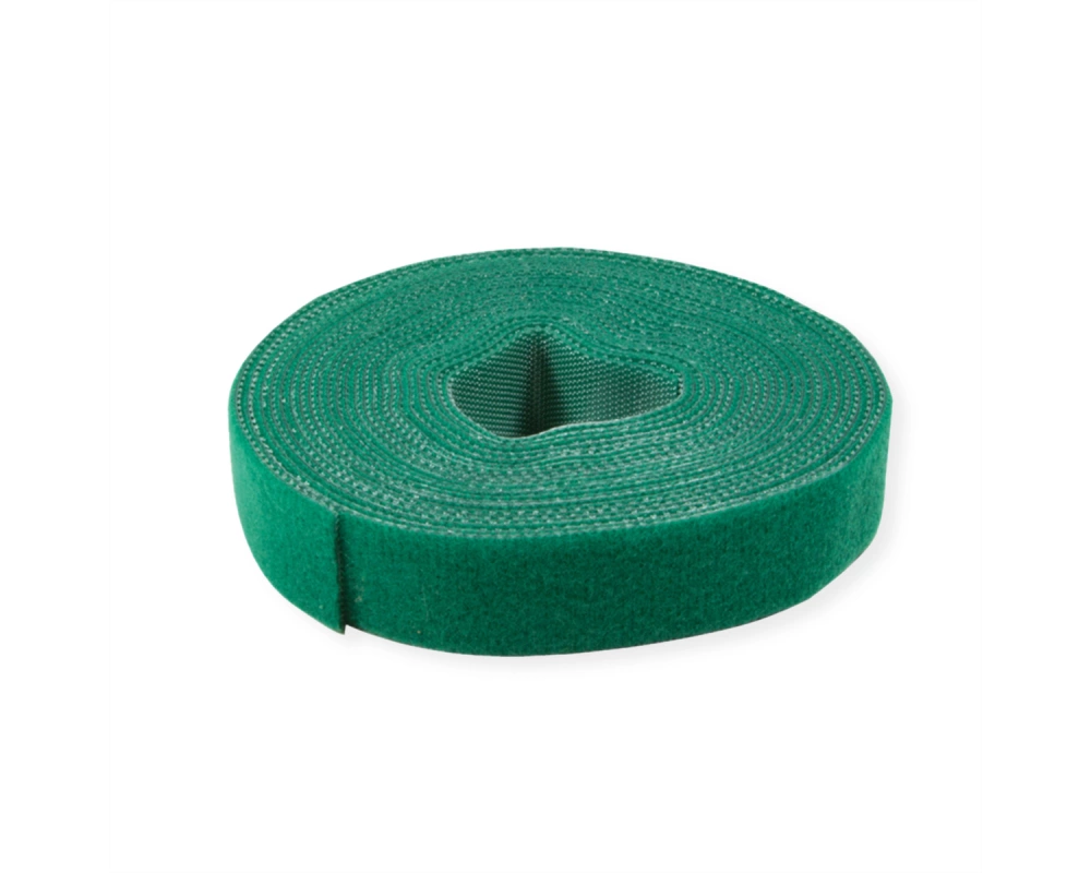 VALUE Klettband auf Rolle, 10mm, grün, 25 m