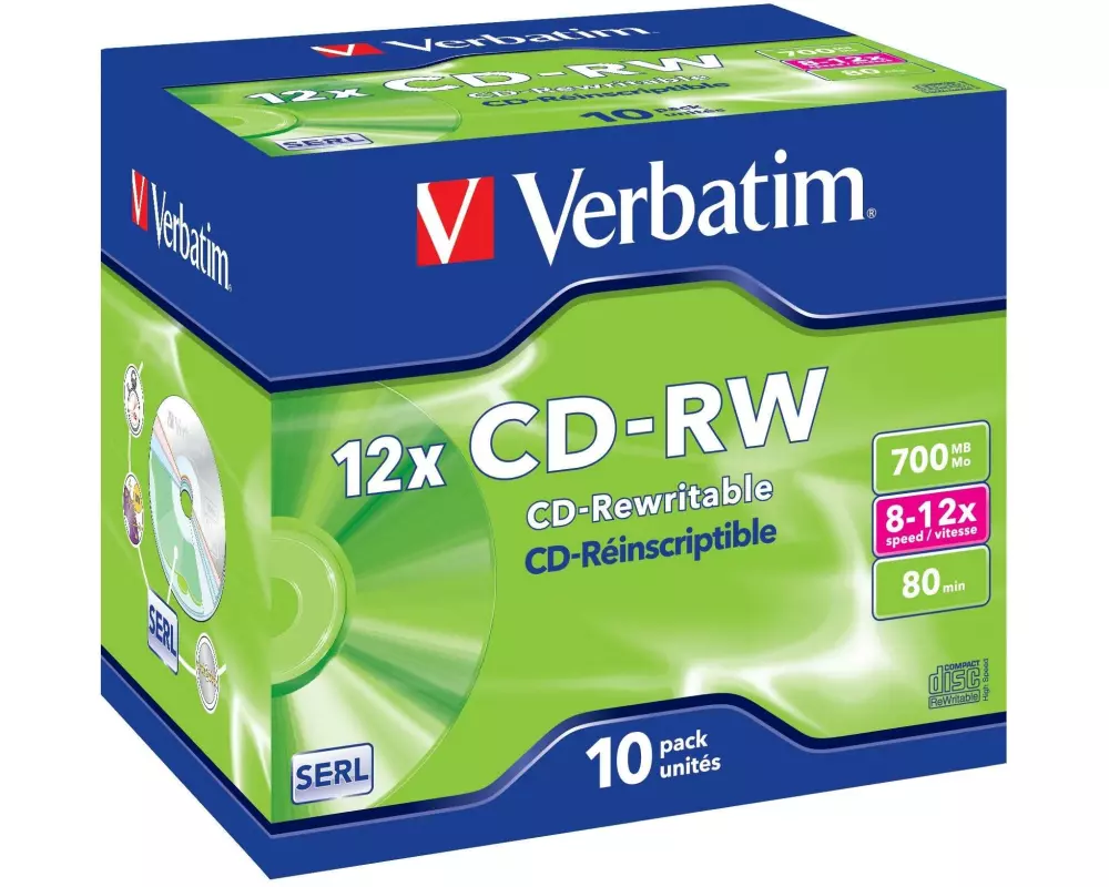 Verbatim CD-RW 0.7 GB, Jewelcase (10 Stück)