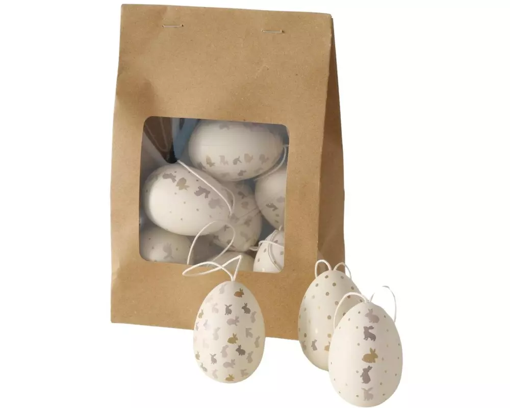 Boltze Aufhänger Ostereier Tinka 12-teilig, Weiss