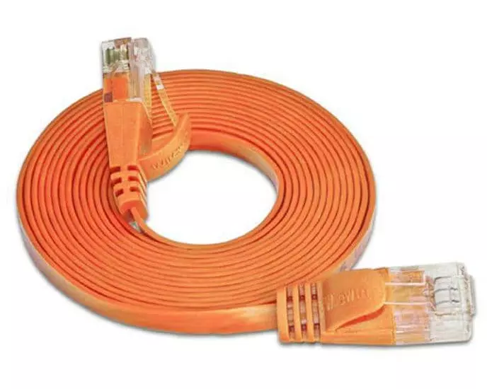 SLIM Slimpatchkabel RJ-45 - RJ-45, Cat 6, UTP, 0.25 m, Orange