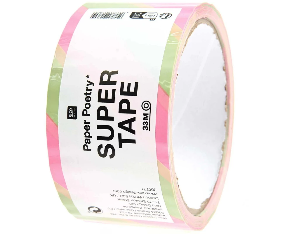 Rico Design Klebeband Paper Poetry 50 mm x 32 m, Neonpink/Pistache