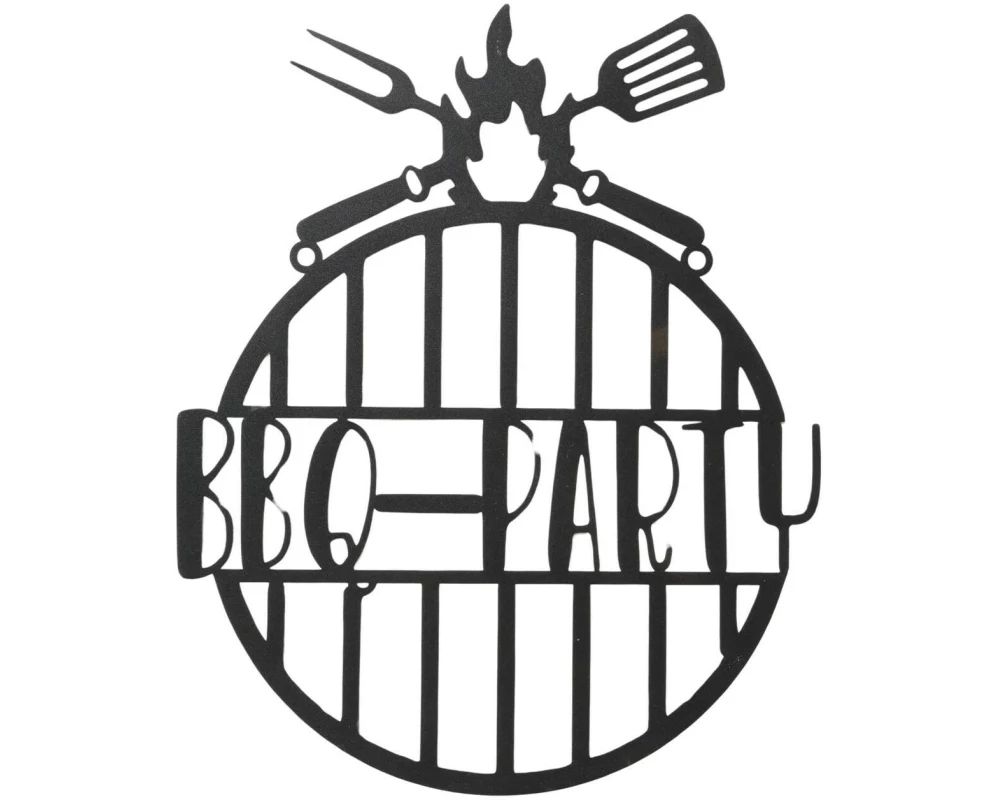 Boltze Wanddekoration BBQ Schwarz