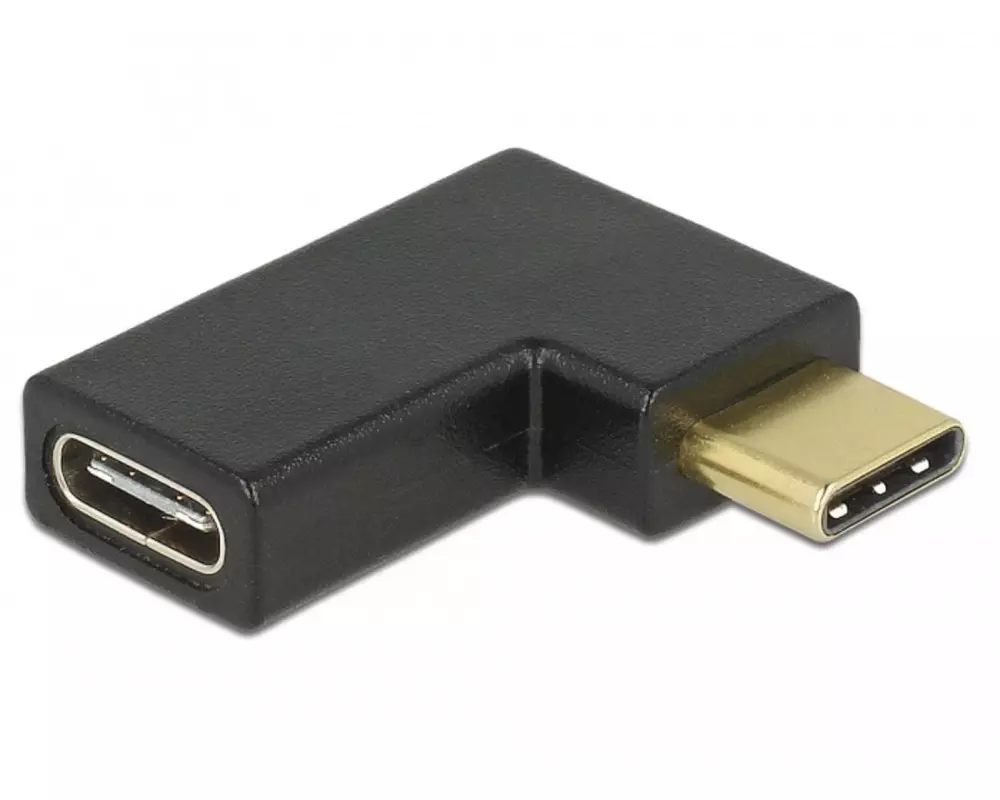Delock USB 3.1 Adapter Gen2, 10Gbps, C-C, m-f Links gewinkelt