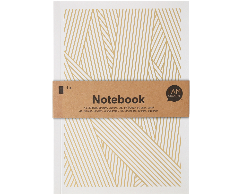 I AM CREATIVE Notizbuch A5 MAA4005.16 gold/grau 80 Seiten