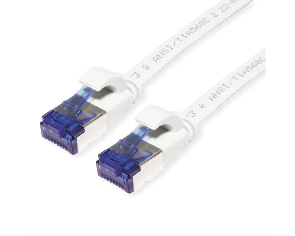 VALUE Patchkabel Cat.6A (Class EA) FTP, extra-flach, weiß, 5 m
